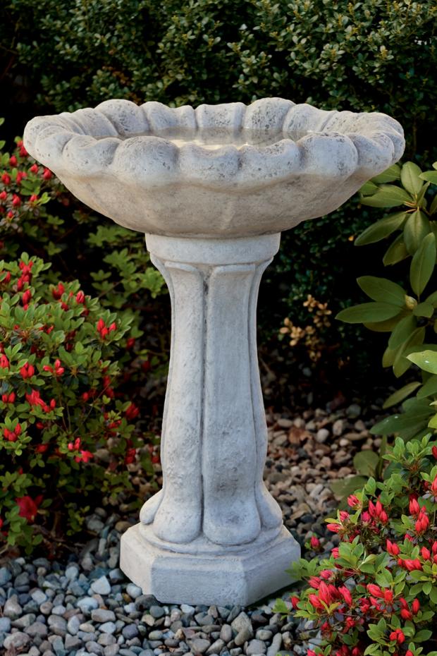 Birdbath, Concrete, Flower Top 2-Piece (M-9467)