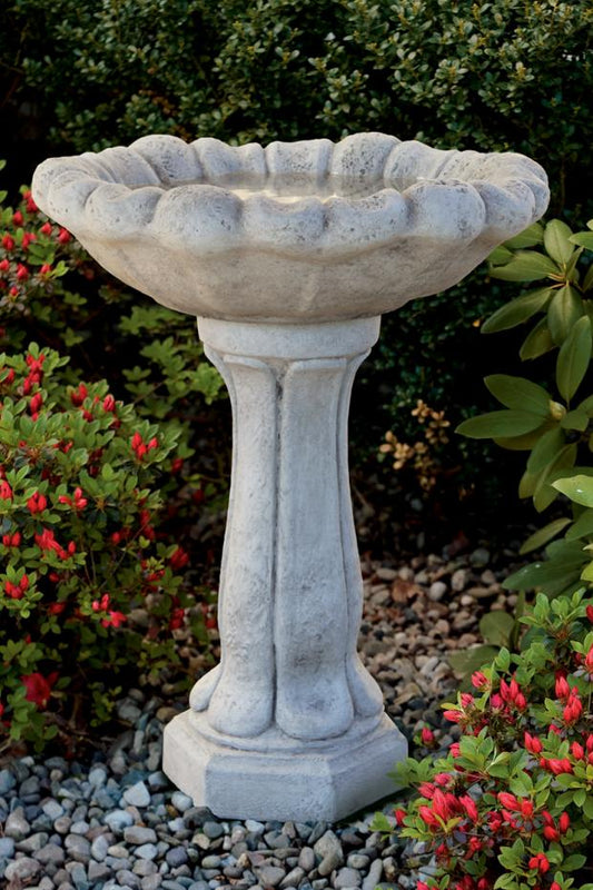 Birdbath, Concrete, Flower Top 2-Piece (M-9467)