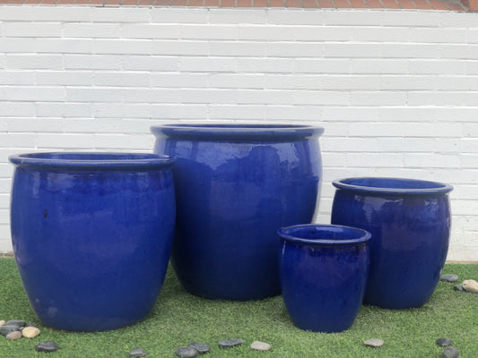 Planter, Glazed, Blue