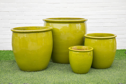 Planter, Glazed, Sunrise Apple