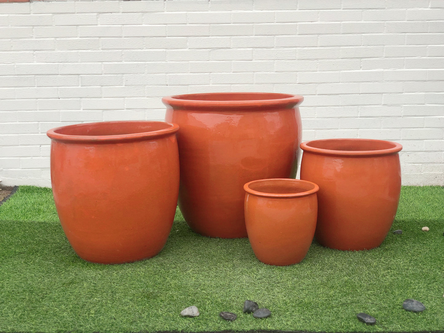 Planter, Glazed, Sunrise Orange