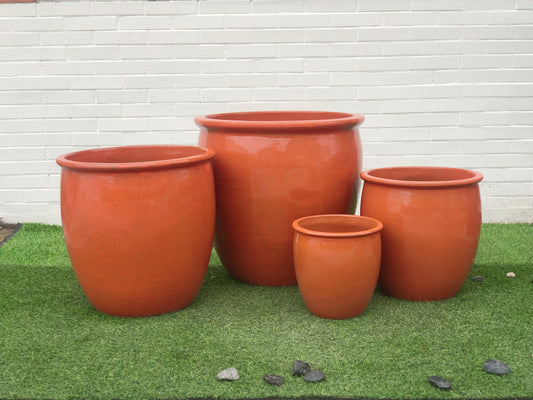 Planter, Glazed, Sunrise Orange