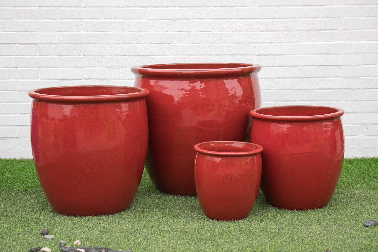 Planter, Glazed, Sunrise Red