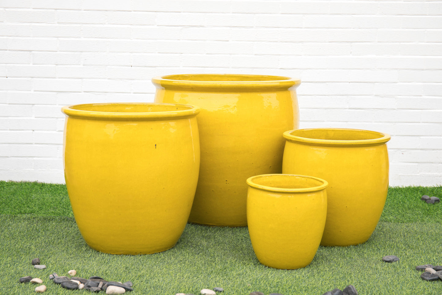 Planter, Glazed, Sunrise Yellow