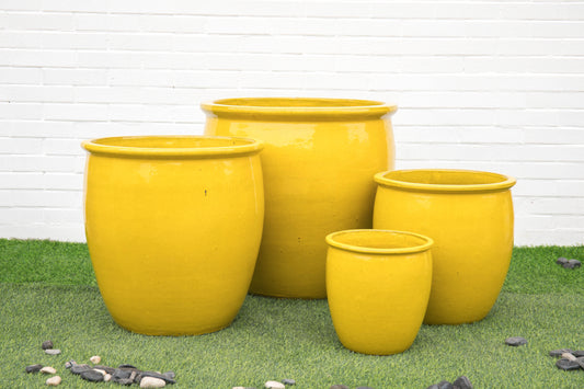 Planter, Glazed, Sunrise Yellow
