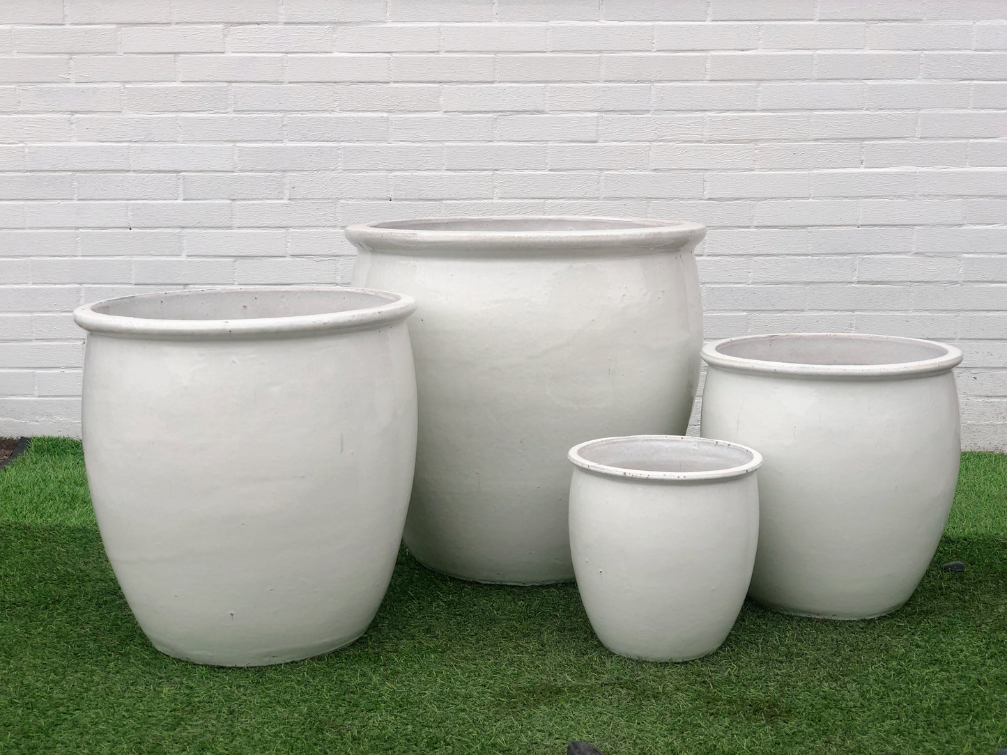 Planter, Glazed, Shiny White