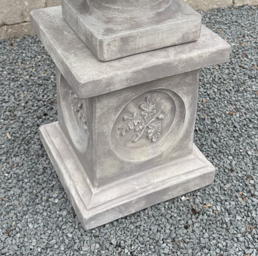 Pedestal, Concrete, Leaf Motif 1-Piece (H-7810)