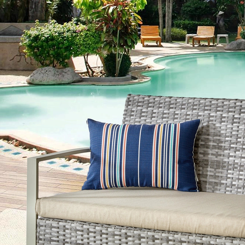 Pillow, Indoor/Outdoor Cottage Living French Stripe (HRSR)