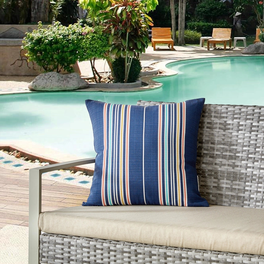 Pillow, Indoor/Outdoor Cottage Living French Stripe (HRSR)