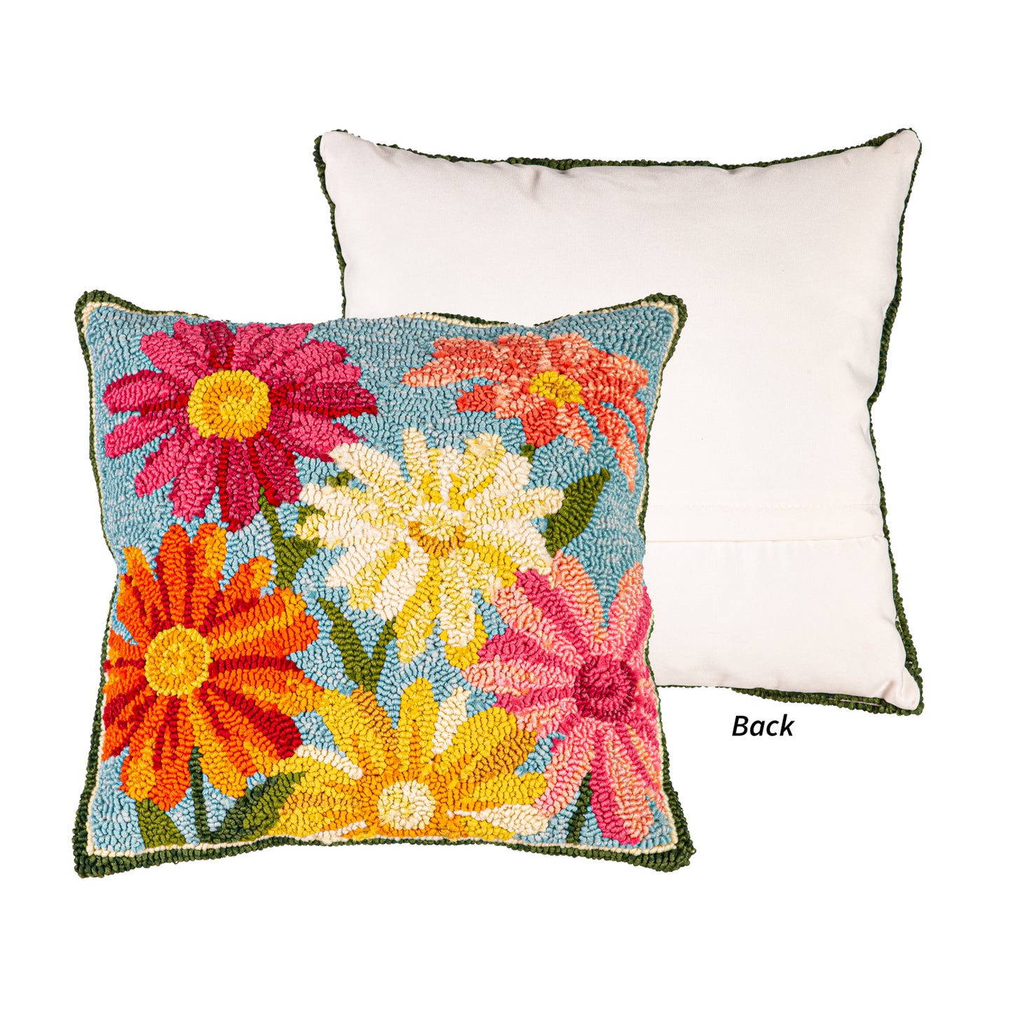 Pillow- Hooked, Pastel Posies