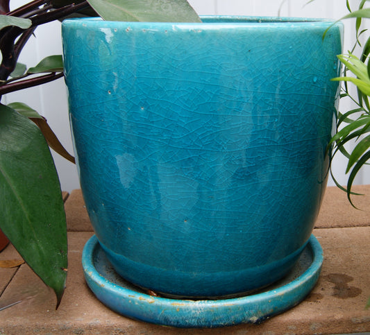 Planter- Egg, Crackle Glazed