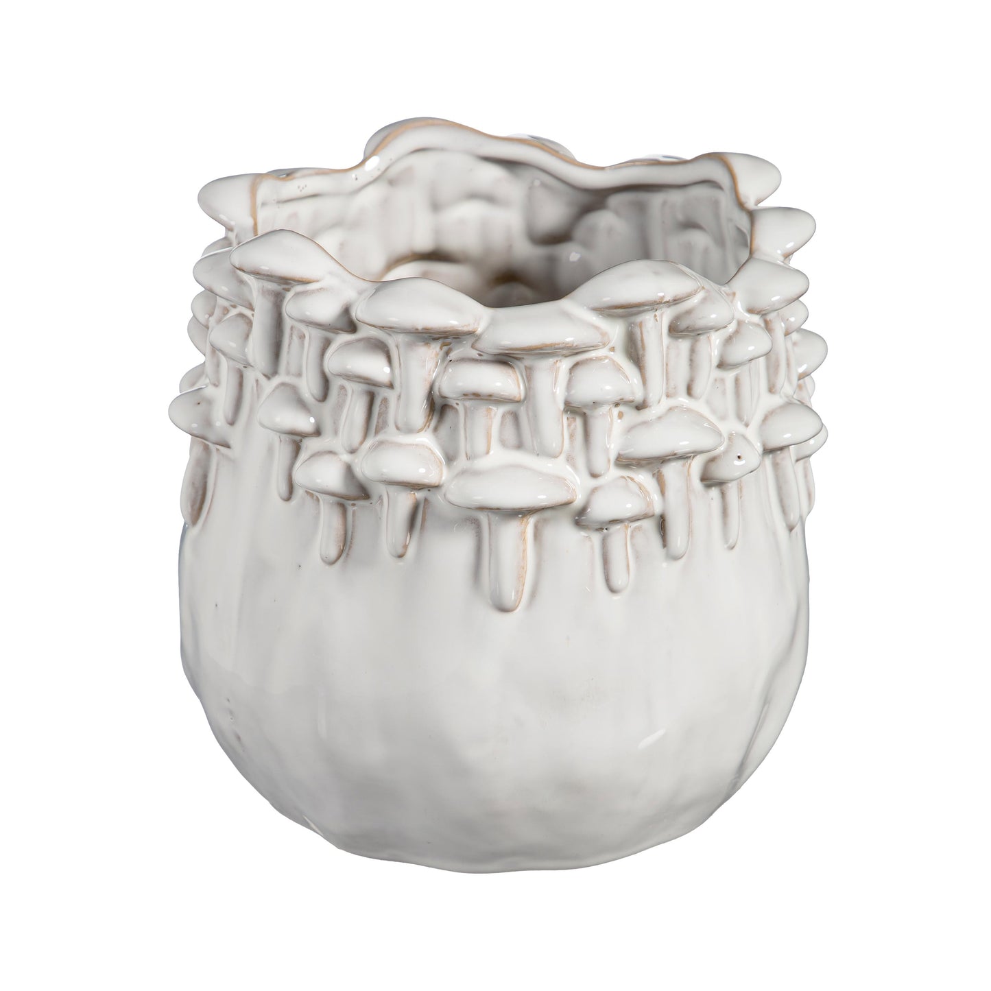 Planter- Mushroom, White Ceramic