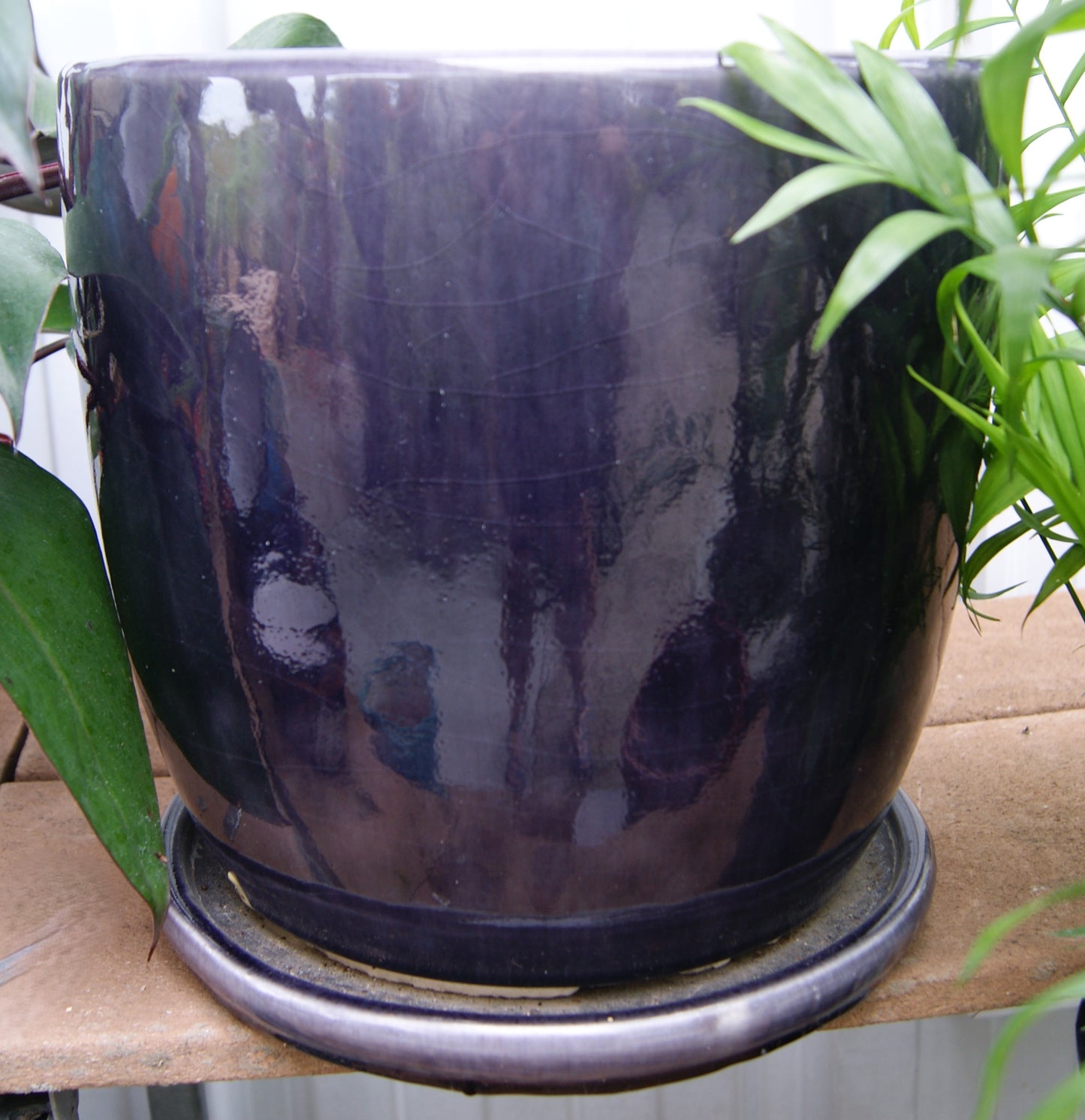 Planter, Glazed, Egg Crackle