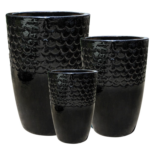 Planter, Glazed, Silvana Black