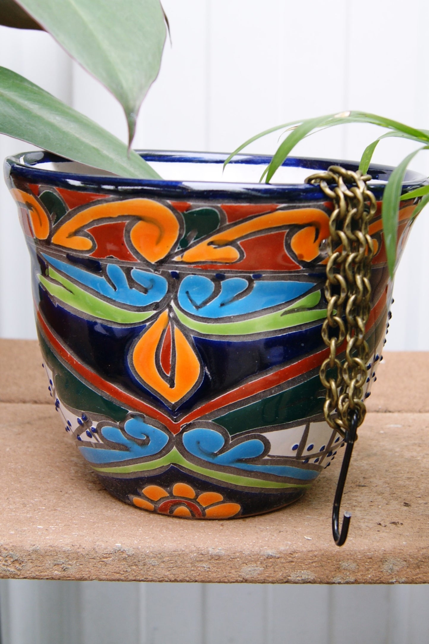 Planter, Glazed, Talavera Series