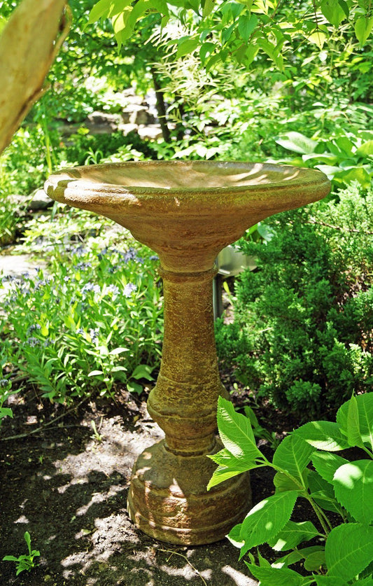 Birdbath, Concrete Wide Weathered