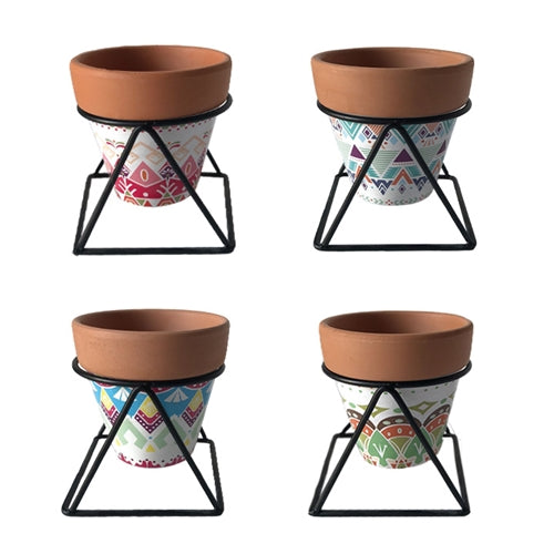 Planter, Terra Cotta, Mila Wrap w/ Stand