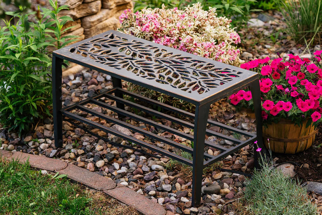 Bench, Cast Iron, Backless (Painted Sky)