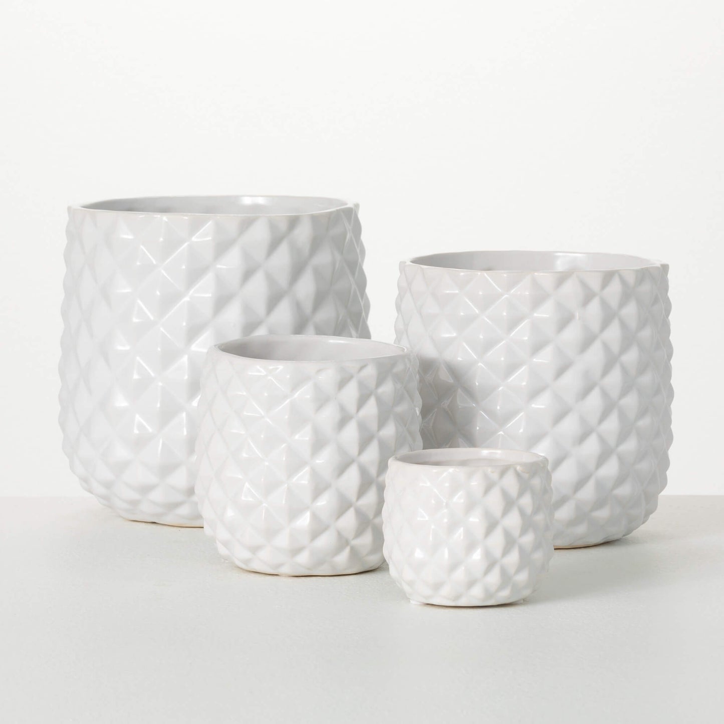 Planter, Glazed, Faceted