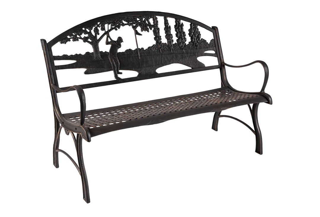 Bench, Cast Iron, Painted Sky
