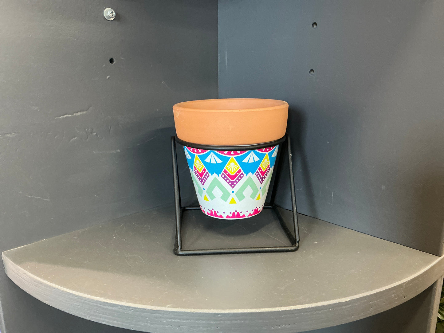 Planter, Terra Cotta, Mila Wrap w/ Stand