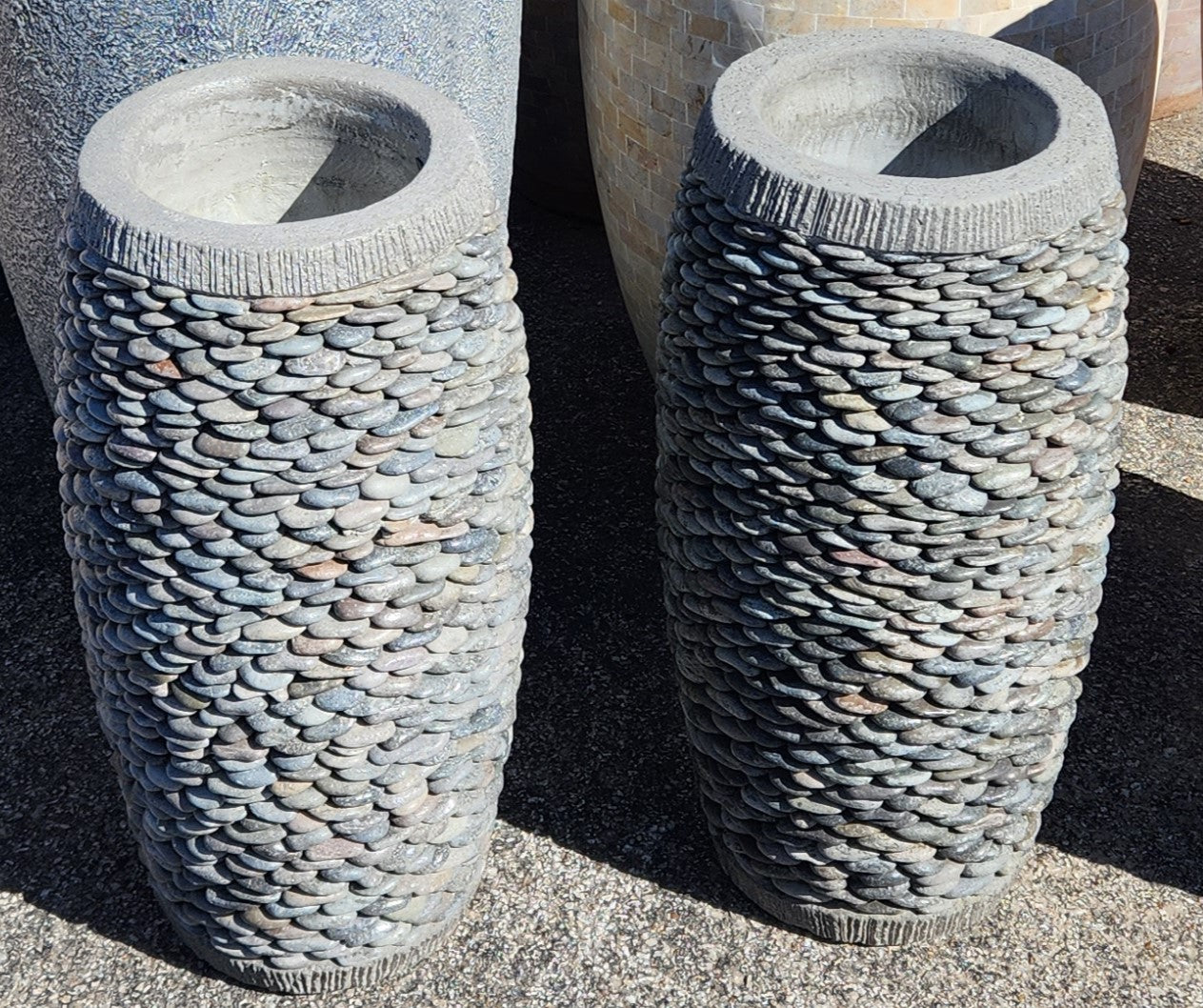 Planter, Concrete, Pebble Pot Round