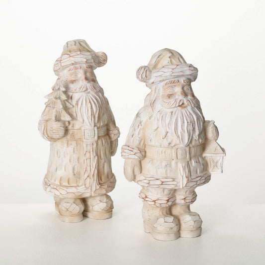 Sitter, Rustic Santa Resin
