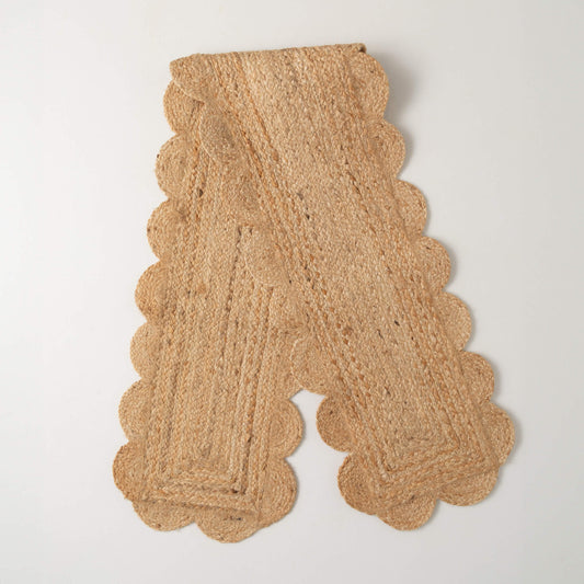 Runner, Fabric Table Woven Scalloped Edge