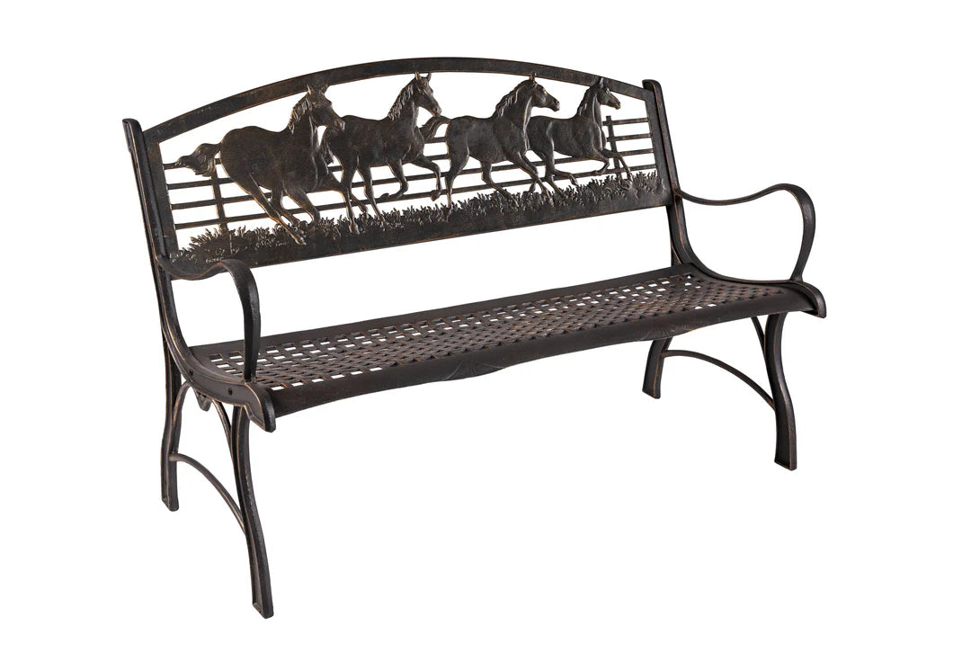 Bench, Cast Iron, Painted Sky